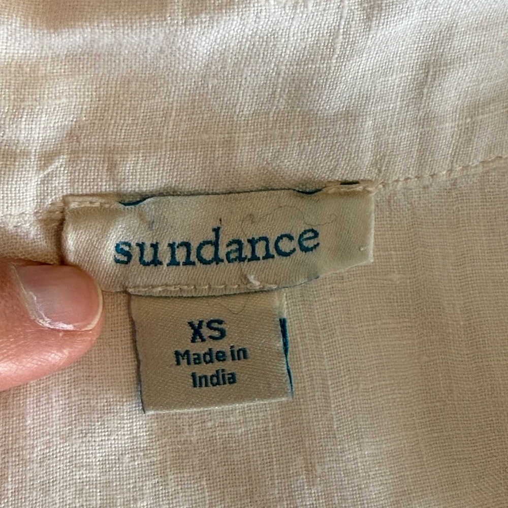 Sundance Women’s 100% Linen Boho Lagonlook Minimalist Blouse, size XS - Picture 7 of 8